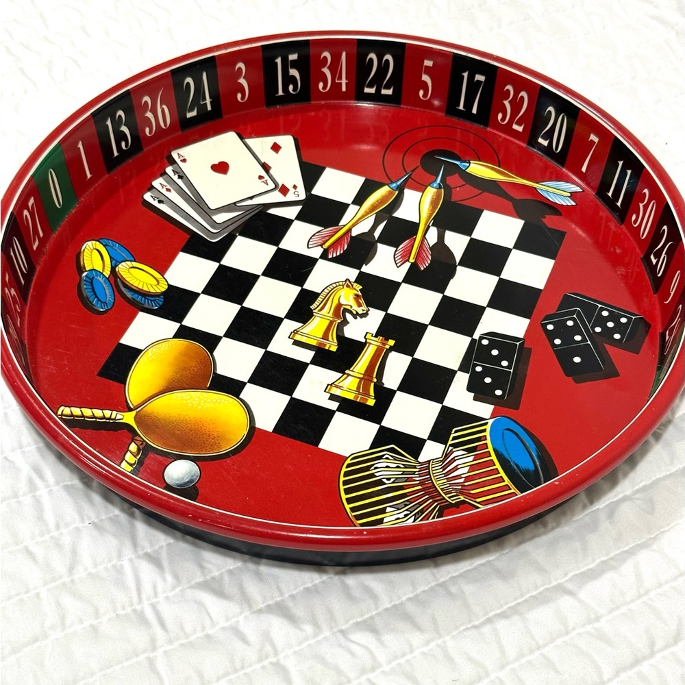 Vintage game room tin tray